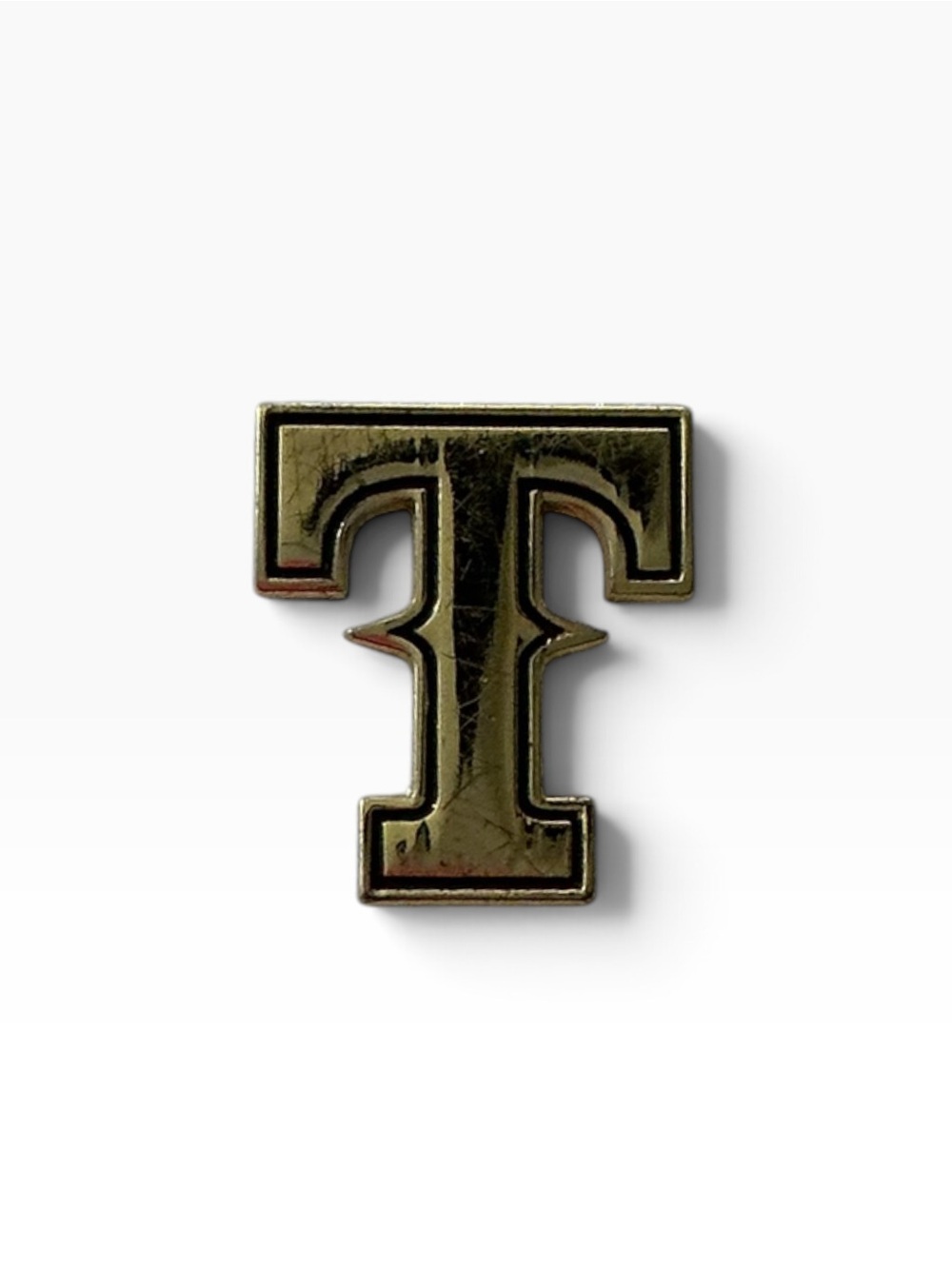 Texas Rangers Baseball Gold T Logo Hat Lapel Pin MLB Collectible